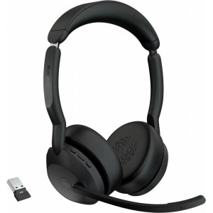 Jabra Evolve2 55 Link380a MS Stereo  Bluetooth Headset (ANC)  USB-A Dongle  Oplaadstandaard  Zwart