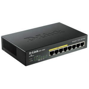 D-Link DGS-1008P/E  8-Poorts Gigabit Switch  Unmanaged L2  4x PoE  Zwart