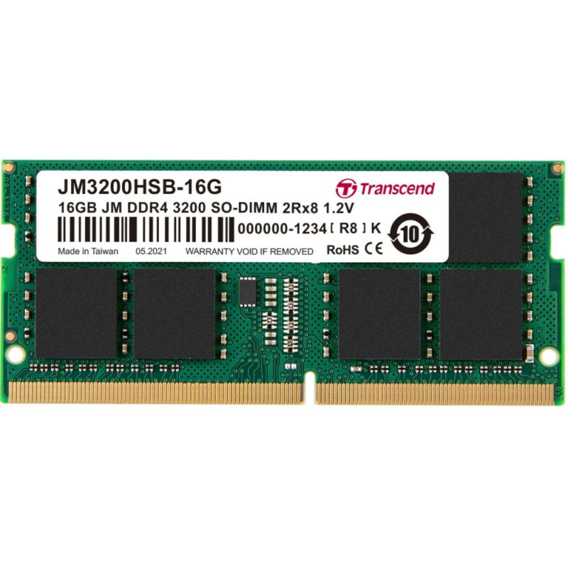 Transcend JetRam  1x16GB DDR4  3200MHz  SODIMM  CL22  Geheugenmodule  RAM