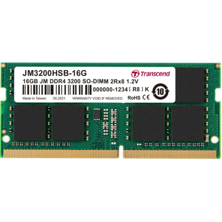 Transcend JetRam  1x16GB DDR4  3200MHz  SODIMM  CL22  Geheugenmodule  RAM