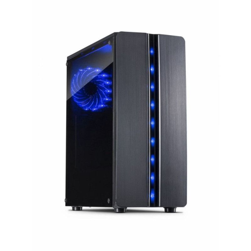InterTech Thunder Blue Light  Midi Tower Case  Zwart  RENEWED