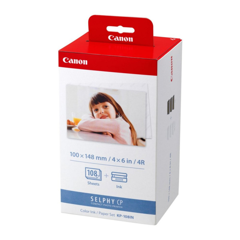 Canon KP-108IN  Fotopapierpakket  108 vellen  Inclusief inkt  10x15 cm  Wit/Rood