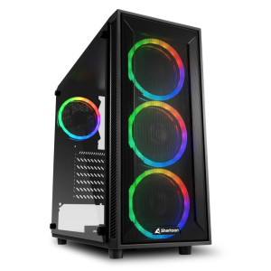 Sharkoon TG4M RGB  Midi Tower Case  Zwart