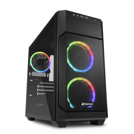 Sharkoon V1000 RGB  Micro Tower Behuizing  Zwart