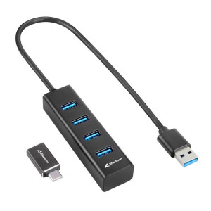 Sharkoon 4044951037582  USB 3.2 Gen 1 (3.1 Gen 1) Type-C Hub  5000 Mbit/s  Zwart