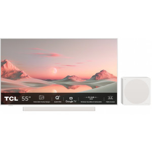 TCL NXTFRAME 55A300PRO  55 4K Ultra HD QLED Smart TV  Google TV  Inclusief Soundbar  Subwoofer  Dolby Vision IQ  120Hz