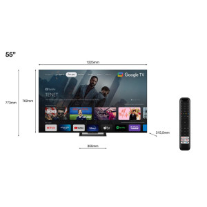 TCL 55C749  55 Ultra HD 4K  QLED Smart TV  Wifi  Google TV  Local Dimming  Dolby Vision  144Hz