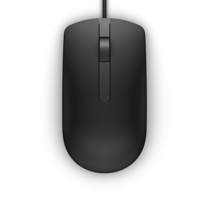 Dell MS116  Bekabelde Muis  Links- en Rechtshandig  USB-A  1000 DPI  Zwart