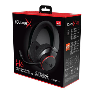 Creative Sound BlasterX H6  Bedrade Over-ear Gaming Headset  USB-A  3.5mm  Zwart  RGB