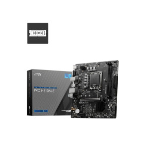 MSI PRO H610M-E  Socket LGA 1700  Intel H610  2xDDR5  Micro-ATX  Moederbord