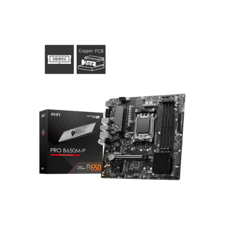 MSI PRO B650M-P  Socket AM5  AMD B650  4xDDR5  Micro-ATX  Moederbord