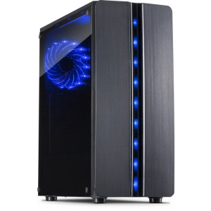 Inter-Tech Thunder Blue Light  Midi Tower Case  Zwart