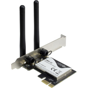 Inter-Tech DMG-32  Interne WLAN-adapter  PCIe x1  Wi-Fi 5 (802.11ac)  Dual-band 24  5 GHz  650 Mbps  2x 2dBi antennes