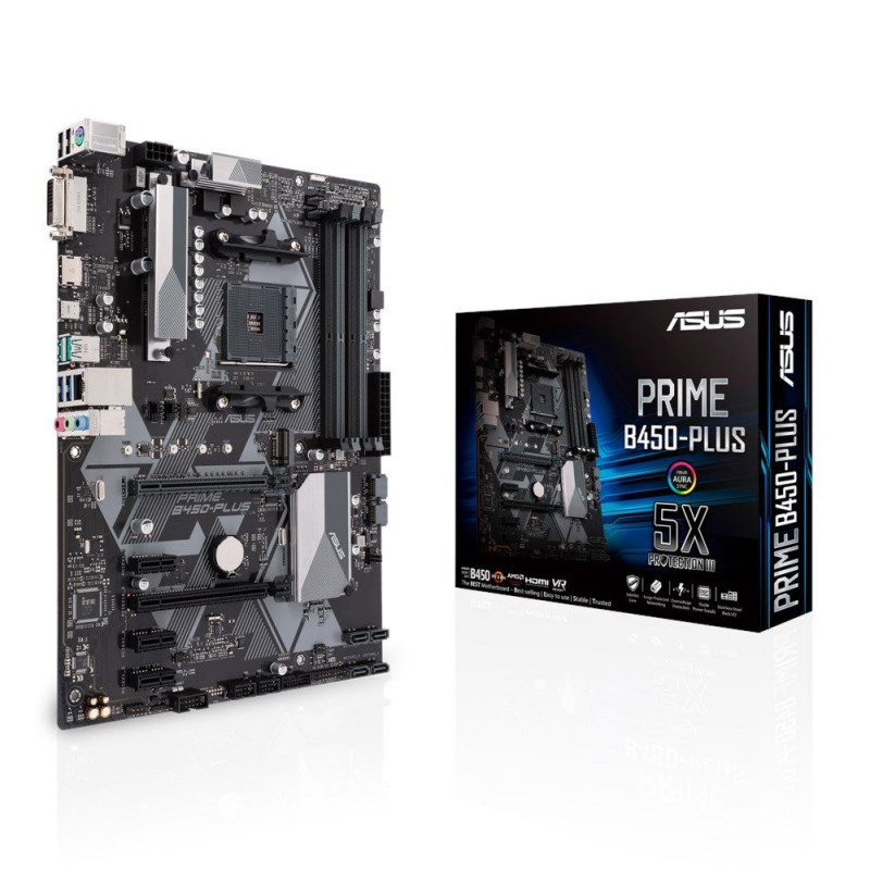 ASUS PRIME B450-PLUS  Socket AM4  AMD B450  4xDDR4  ATX  Moederbord