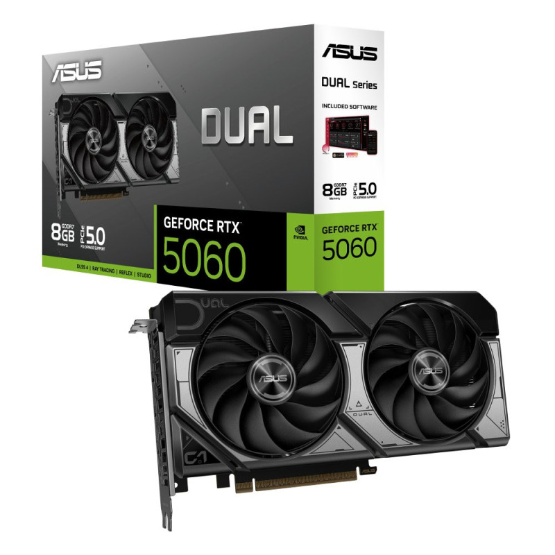ASUS Dual GeForce RTX 5060  8GB GDDR7  DLSS 4  Videokaart  Nvidia GPU