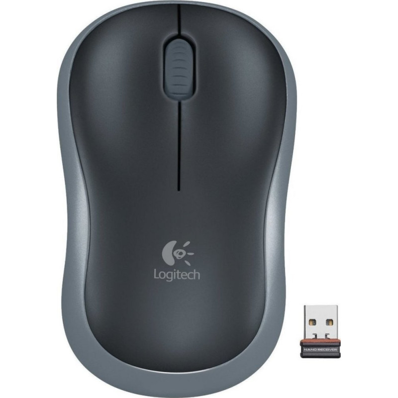 Logitech M185  Draadloze Muis  Links- en Rechtshandig  RF  1000 DPI  Zwart/Grijs