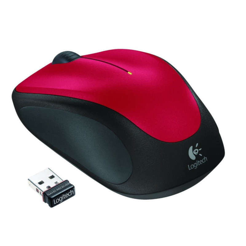 Logitech M235  Draadloze Muis  Links- en Rechtshandig  RF  1000 DPI  Rood/Zwart