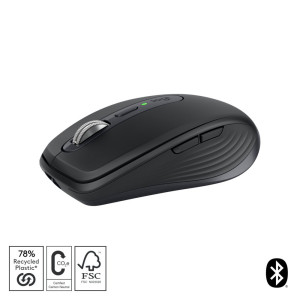 Logitech MX Anywhere 3S  Draadloze Muis  Rechtshandig  RF  Bluetooth  8000 DPI  Grafiet