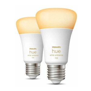 Philips Hue White Ambiance  8W A60 LED-lamp  E27 fitting  2-pack  EU  Dimbaar  Bluetooth  Zigbee