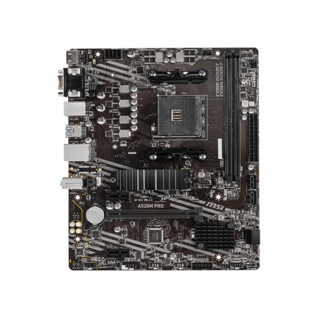 MSI A520M PRO  Socket AM4  AMD A520  2xDDR4  Micro-ATX  Moederbord