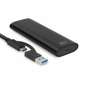 ACT AC1615  USB-C M.2 NVMe/PCIe SSD Behuizing  Tool-Free  Aluminium  USB 3.2 Gen2 (10 Gbps)