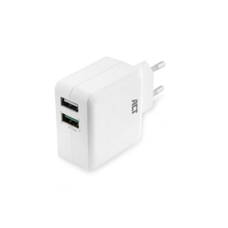 ACT AC2125  Fast Charge Dual USB-A Oplader 30W  Wit