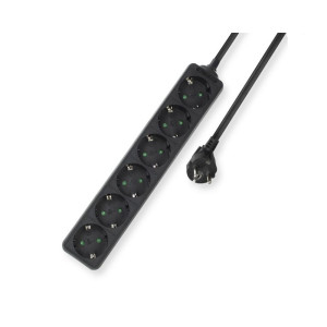 ACT AC2460  Stekkerdoos  6 Stopcontacten  3 m  Binnen  Zwart