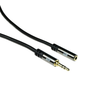 ACT AC3615  3.5mm Audiokabel  2 Meter  Stereo Jack naar Jack  Zwart