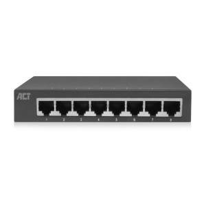 ACT AC4418  Unmanaged Switch  8 Poorten  Gigabit Ethernet  Grijs  Plug  Play