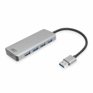 ACT AC6121  USB 3.2 Gen 1 (3.1 Gen 1) Type-A Interface Hub  5000 Mbit/s  Aluminium