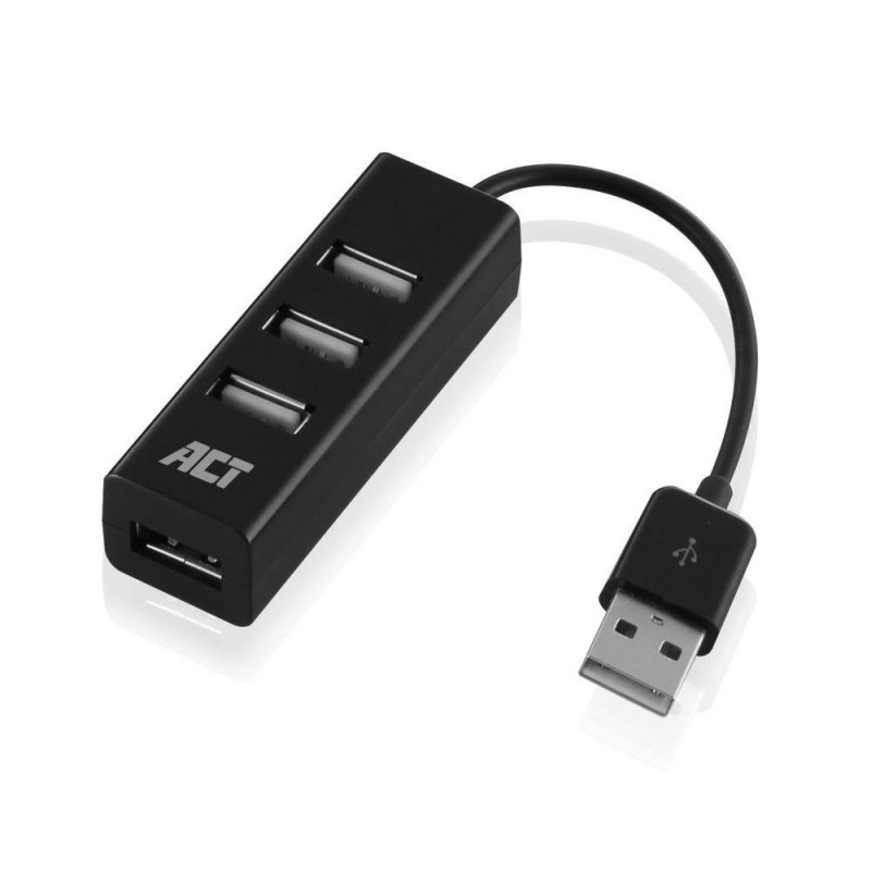 ACT AC6205  USB 2.0 Interface Hub  480 Mbps  Zwart