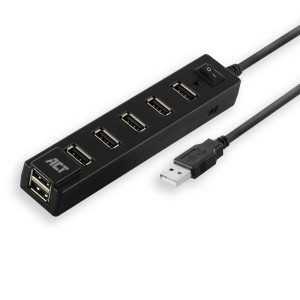 ACT AC6215  USB 2.0 Interface Hub  480 Mbps  Zwart