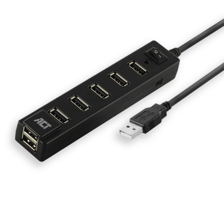 ACT AC6215  USB 2.0 Interface Hub  480 Mbps  Zwart