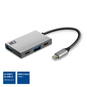 ACT AC7070  USB-C Hub 4 Port  2x USB-C  2x USB-A  SuperSpeed 10 Gbit/s