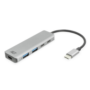 ACT AC7072 USB-C Hub 3.0  2x USB-A  2x USB-C Poorten  5 Gbps  Aluminium Behuizing  12 cm Kabel