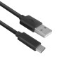 ACT AC7350  USB 2.0 Kabel  USB-C naar USB-A  1m  Zwart