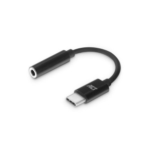 ACT AC7380  3.5mm naar USB Type-C  011 Meter  Audiokabel Tussenstuk  Zwart