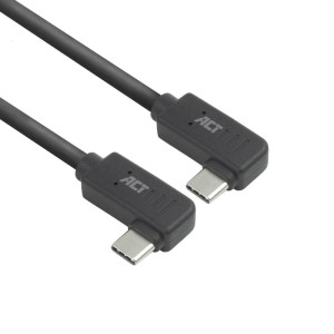 ACT AC7488  USB 3.2 Gen 2 Kabel  USB-C (haaks links/rechts) naar USB-C (haaks links/rechts)  60W  10Gbps  2m  Zwart
