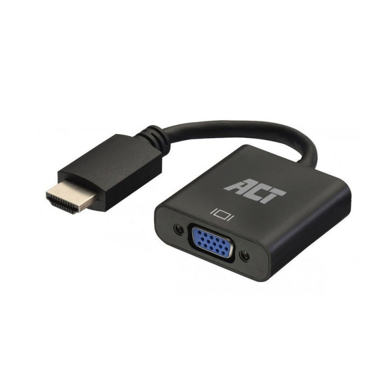ACT AC7535  HDMI naar VGA Adapter  023 m  Zwart