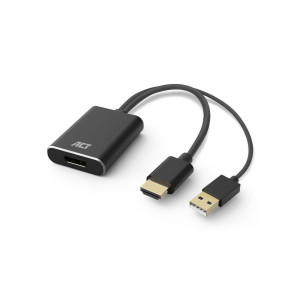 ACT AC7536  HDMI  USB naar DisplayPort Adapterkabel  024 m  Zwart