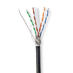 Nedis netwerkkabel voor buiten  Cat6  S/FTP (S-STP)  305 m  Zwart  CCBG8594BK305S