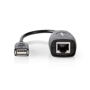 Nedis USB-A Ethernet  02 m  Zwart
