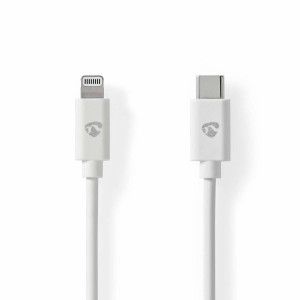 Nedis CCGL39650WT20  Lightning-naar-USB-C kabel  2 m  Lightning Male naar USB-C Male  Opladen en synchroniseren  Wit