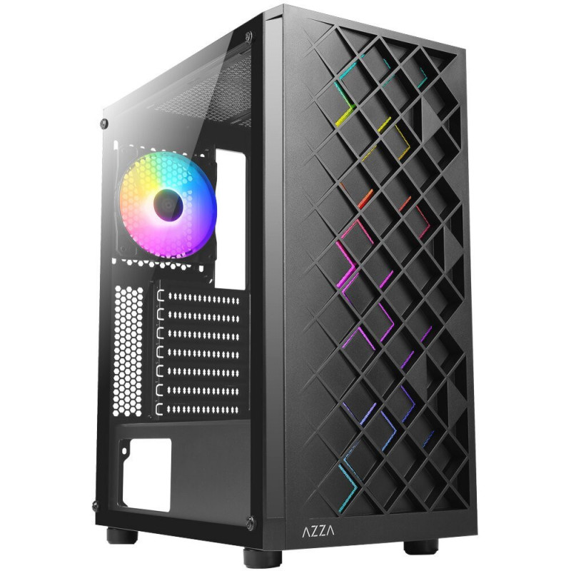 Azza Spectra RGB  Midi Tower Case  Zwart