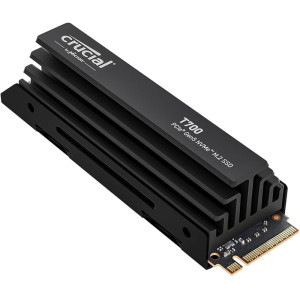 Crucial T700  1 TB NVMe SSD  M.2 Gen 5  tot 11.700 MB/s Lezen  tot 9.500 MB/s Schrijven  Heatsink