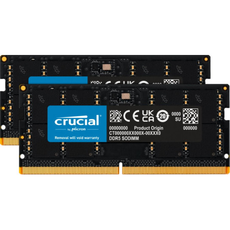 Crucial  64GB 2x32GB DDR5  4800MHz  SODIMM  CL40  Geheugenmodule  RAM