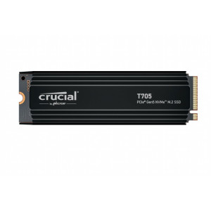 Crucial T705  4 TB NVMe SSD  M.2 Gen5  tot 14.100 MB/s Lezen  tot 12.600 MB/s Schrijven  Heatsink