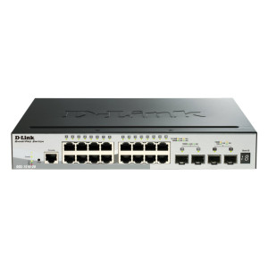 D-Link DGS-1510-20  Managed L3 Switch  20 Poorten  Gigabit Ethernet (10/100/1000 Mbps)  Zwart