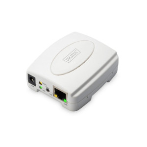 Digitus DN-13003-2 Print Server  1x USB 2.0  1x RJ45 10/100 Mbps  TCP/IP IPX/SPX NetBEUI AppleTalk