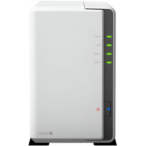 Synology DiskStation DS220J NAS 4TB  2 Drive Bays  Inclusief 2 x 2TB HDD  1x Gigabit Ethernet  Wit